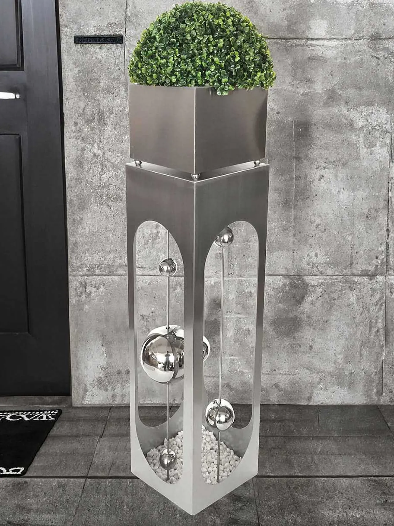 mutoni pleasure Garten Pflanzsaule Patio Edelstahl Silber> Gartendeko