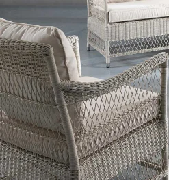 mutoni ethnic Garten Sessel Camille Polyrattan Bianco Wash> Gartensessel