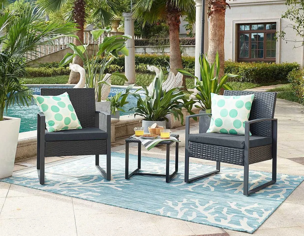 mutoni sweet home Garten Sitzgruppe Dreflic Anthrazit (5-Tlg)> Balkon-Sets