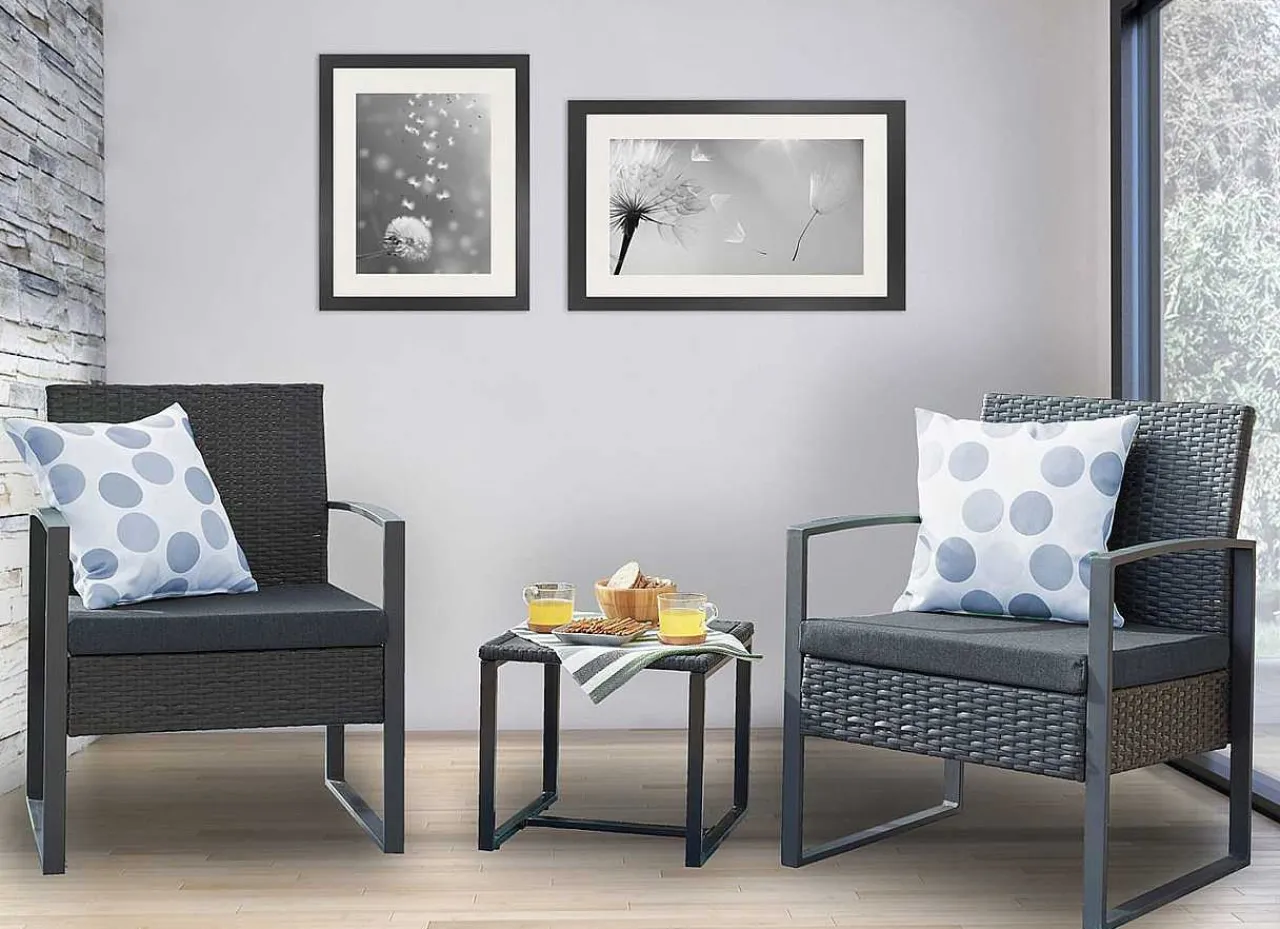 mutoni sweet home Garten Sitzgruppe Dreflic Anthrazit (5-Tlg)> Balkon-Sets