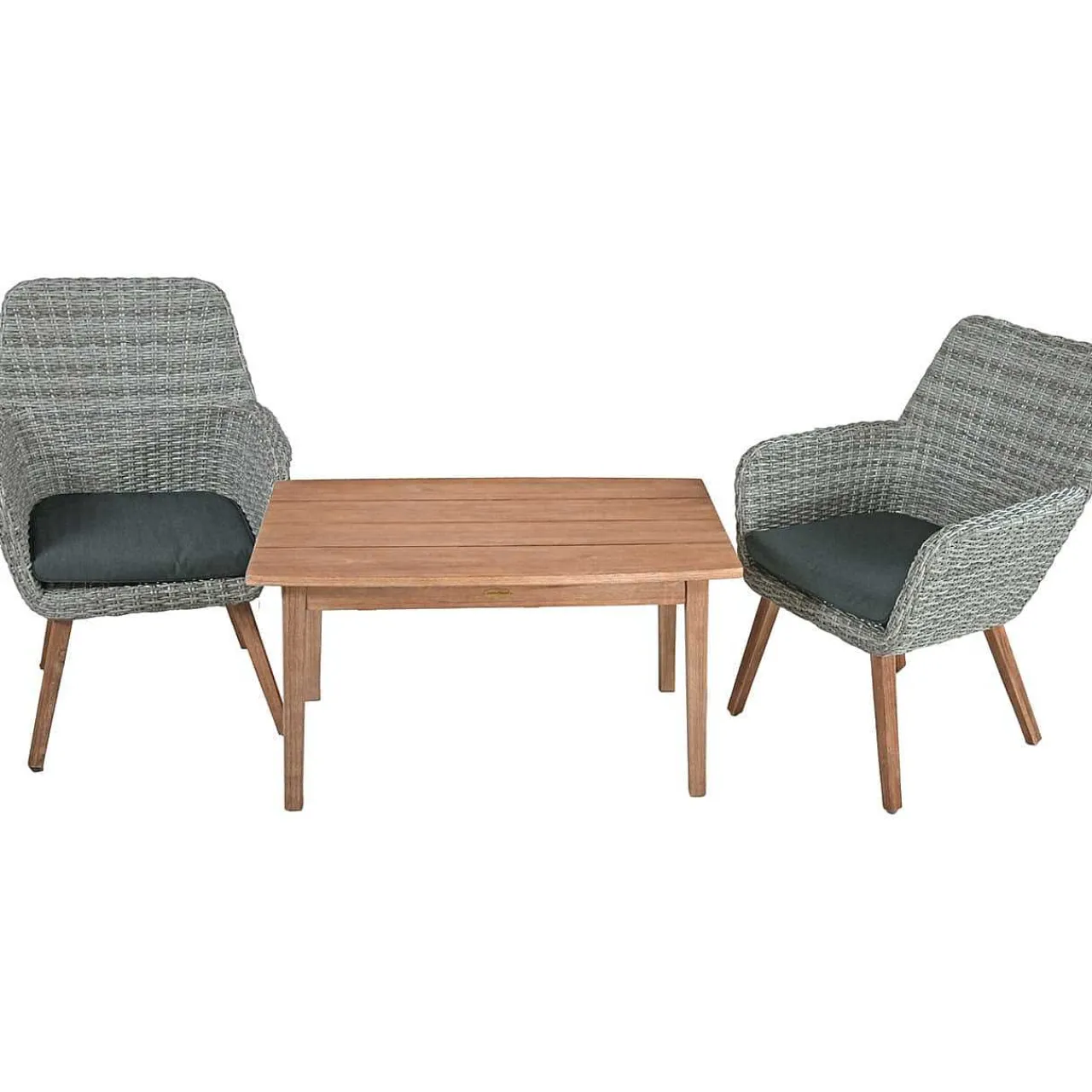 mutoni pleasure Garten Sitzgruppe Rapallo Akazie Natur Grau (3-Tlg)> Balkon-Sets