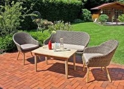 mutoni pleasure Garten Sitzgruppe Rapallo Akazie Natur Grau (3-Tlg)><noscript><img width=