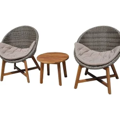 mutoni pleasure Garten Sitzgruppe Reno Akazie Taupe (3-Er Set)> Balkon-Sets