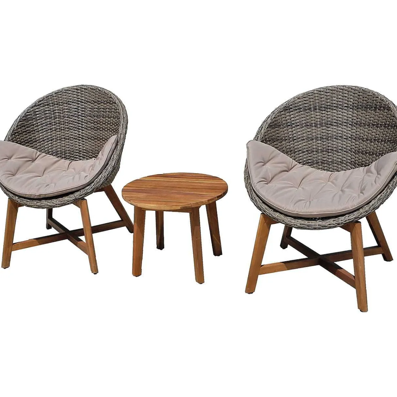 mutoni pleasure Garten Sitzgruppe Reno Akazie Taupe (3-Er Set)> Balkon-Sets