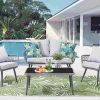 mutoni trend Garten Sitzgruppe (4-Tlg.) Polyrattan Hellgrau> Garten Essgruppen