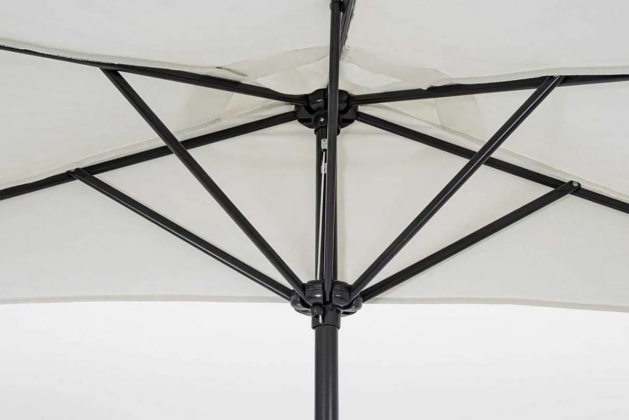 mutoni lifestyle Garten Sonnenschirm Kalife Halbrund Weiss> Stockschirme