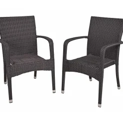mutoni pleasure Garten Stapelstuhl London Schwarz (2-Er Set)> Stapelstühle