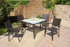 mutoni pleasure Garten Stapelstuhl Malaga Braun (2-Er Set)> Stapelstühle