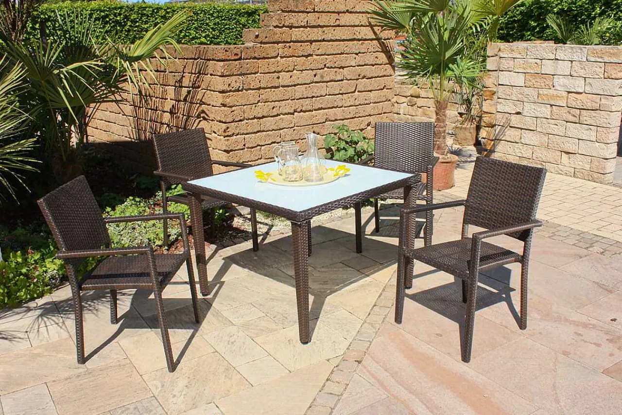 mutoni pleasure Garten Stapelstuhl Malaga Coffee (4-Er Set)> Stapelstühle