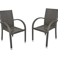 mutoni pleasure Garten Stapelstuhl Modesto Dunkelgrau (2-Er Set)> Stapelstühle