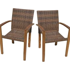 mutoni pleasure Garten Stapelstuhl Topeka Braun (2-Er Set)> Stapelstühle
