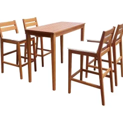 mutoni pleasure Gartenbar-Set Maine Eukalyptus Braun (5-Tlg)><noscript><img width=