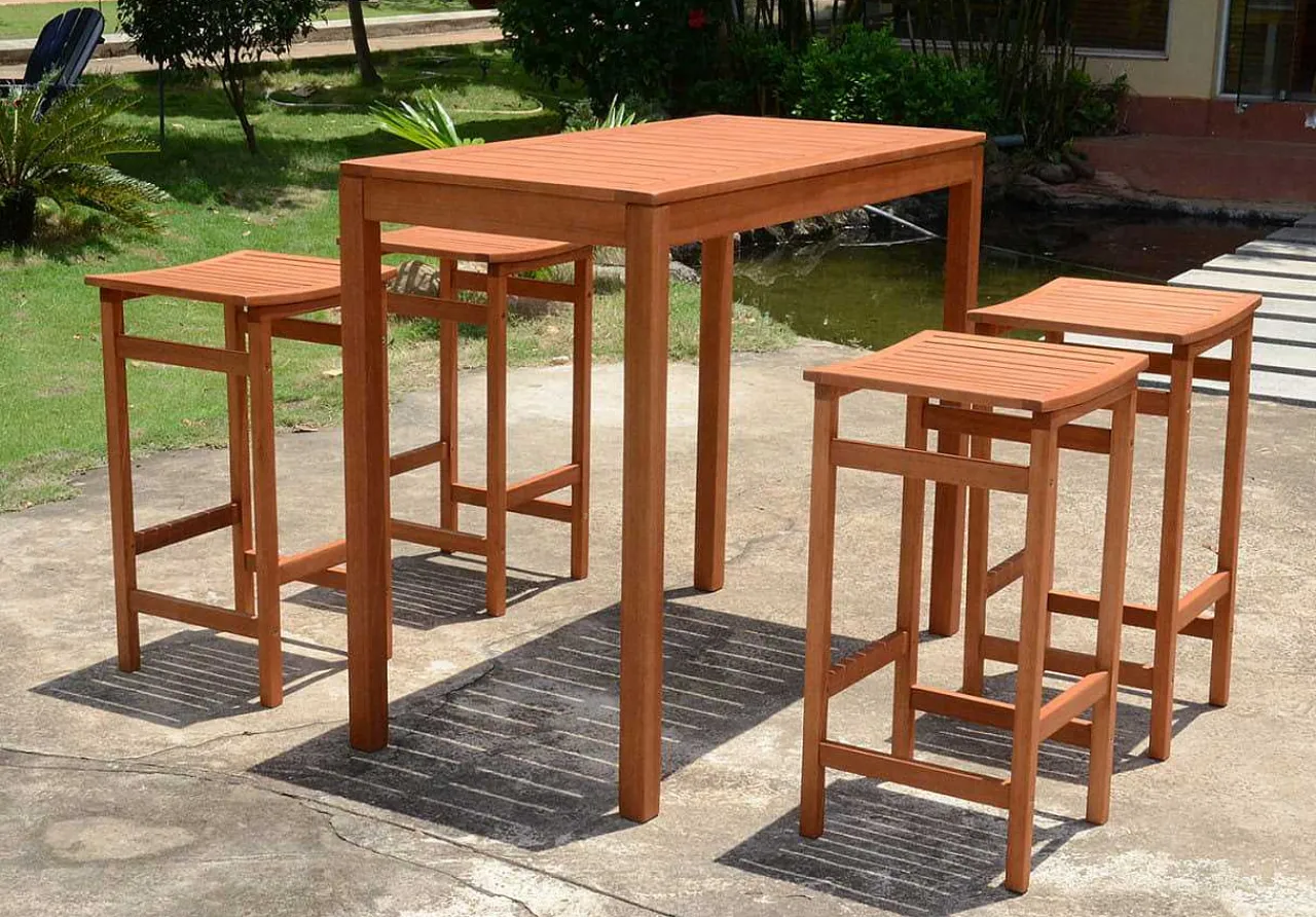 mutoni pleasure Gartenbar-Set Palmdale Eukalyptus Natur (5-Tlg)> Balkon-Sets