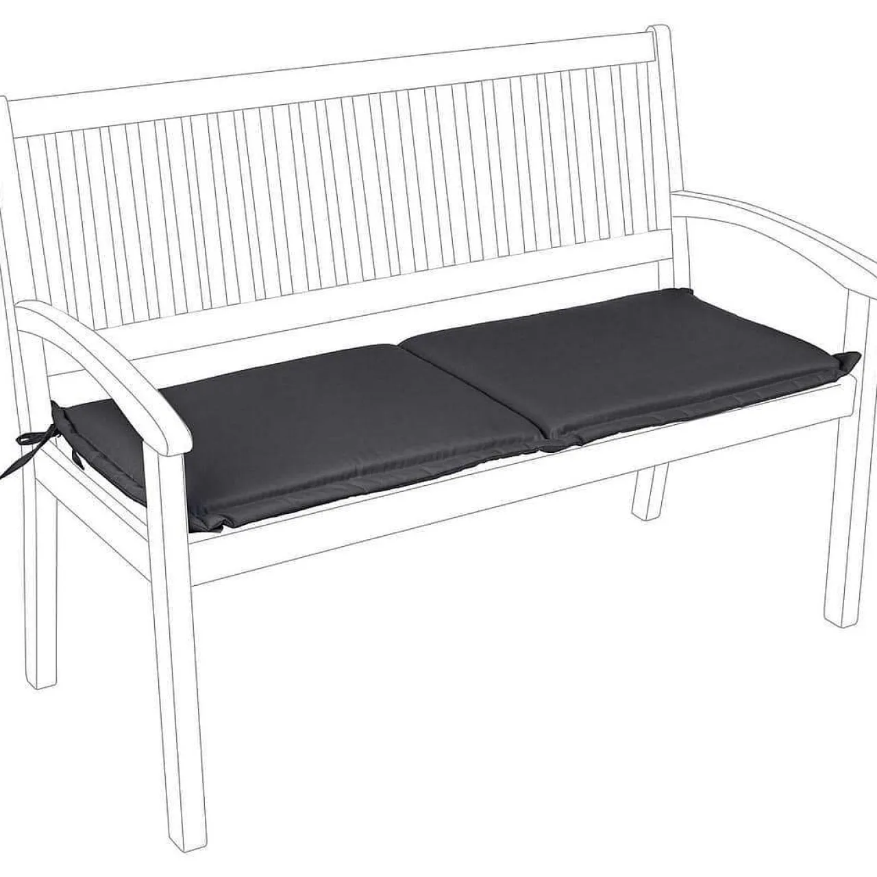 mutoni lifestyle Gartenkissen Fur 2-Sitzer Bank Olefin 115X47 Anthrazit> Kissen Gartenmöbel