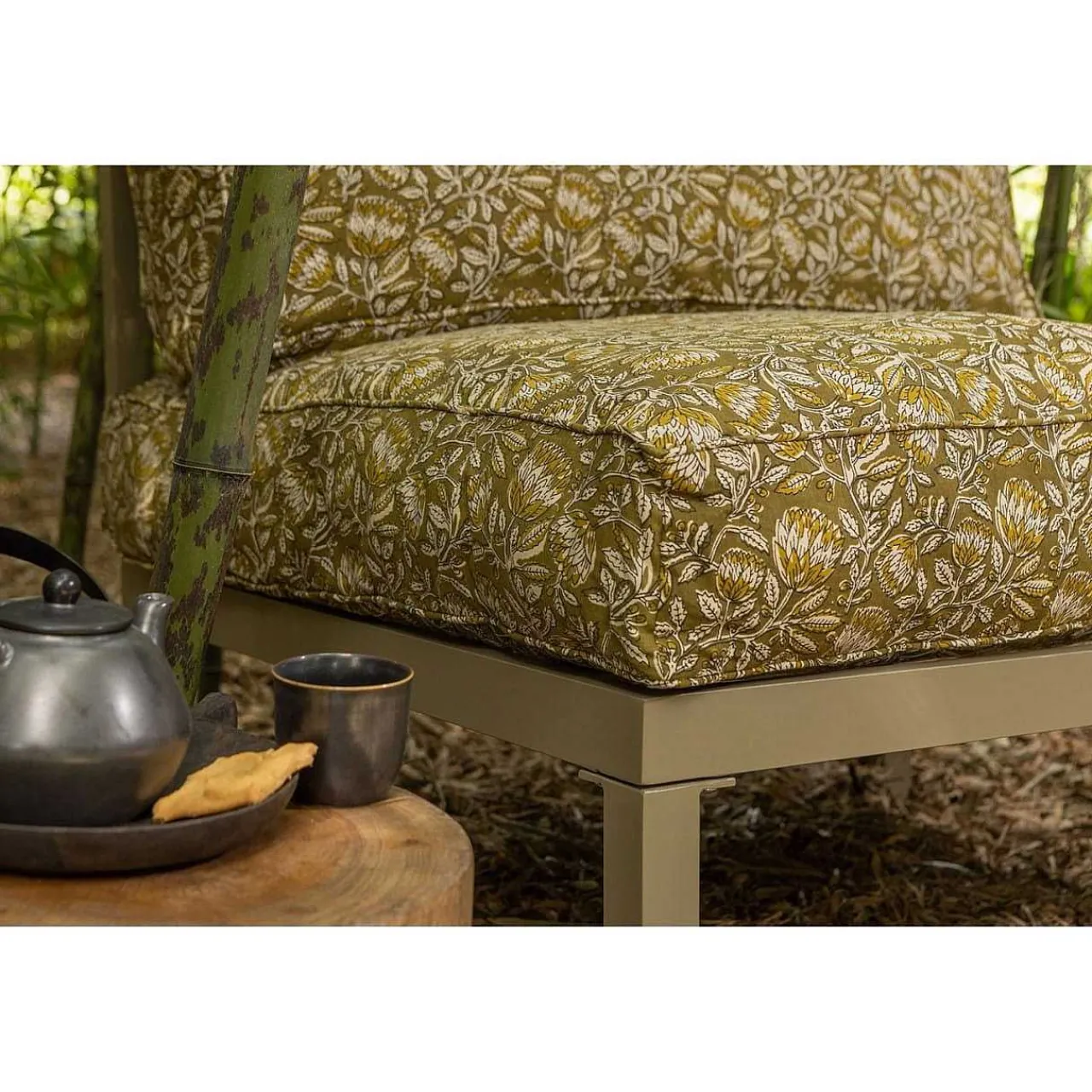 mutoni living Gartenkissenset Bloom Grun Braun (2-Teilig)> Kissen Gartenmöbel