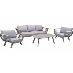 mutoni pleasure Gartenlounge Aroa Hellgrau (4-Er Set)> Gartenlounge