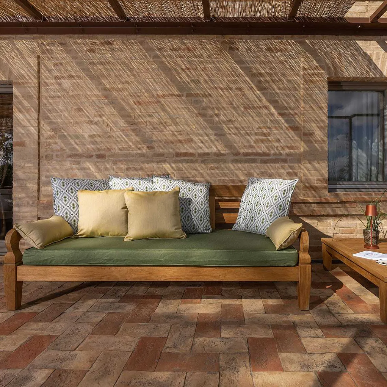 mutoni ethnic Gartenlounge Java Natur Teak (3-Teilig)> Gartenlounge