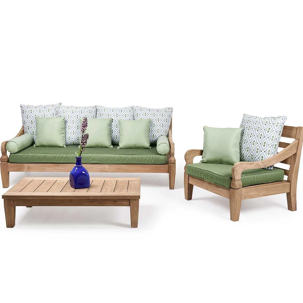 mutoni ethnic Gartenlounge Java Natur Teak (3-Teilig)> Gartenlounge
