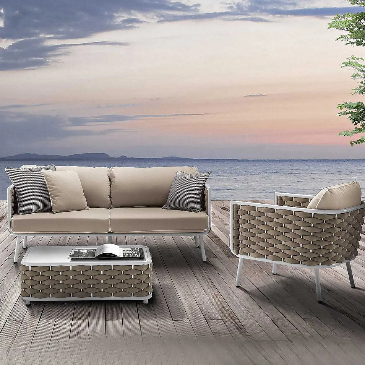 mutoni ethnic Gartenlounge Manhattan Sunproof Grey 4-Teilig> Gartenlounge