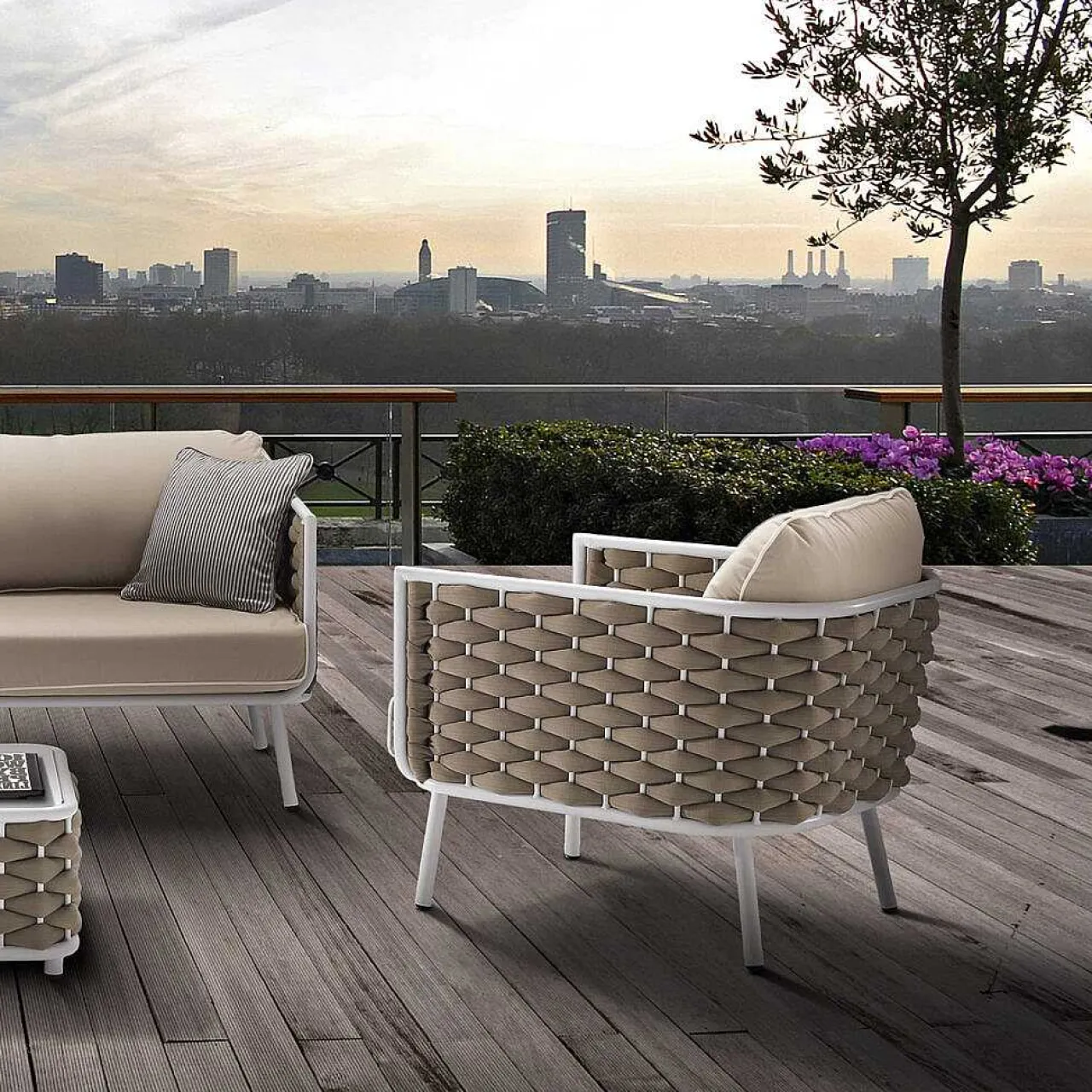 mutoni ethnic Gartenlounge Manhattan Sunproof Grey 4-Teilig> Gartenlounge