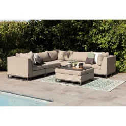 mutoni living Gartenlounge Rhodos Hocker Taupe> Gartenhocker