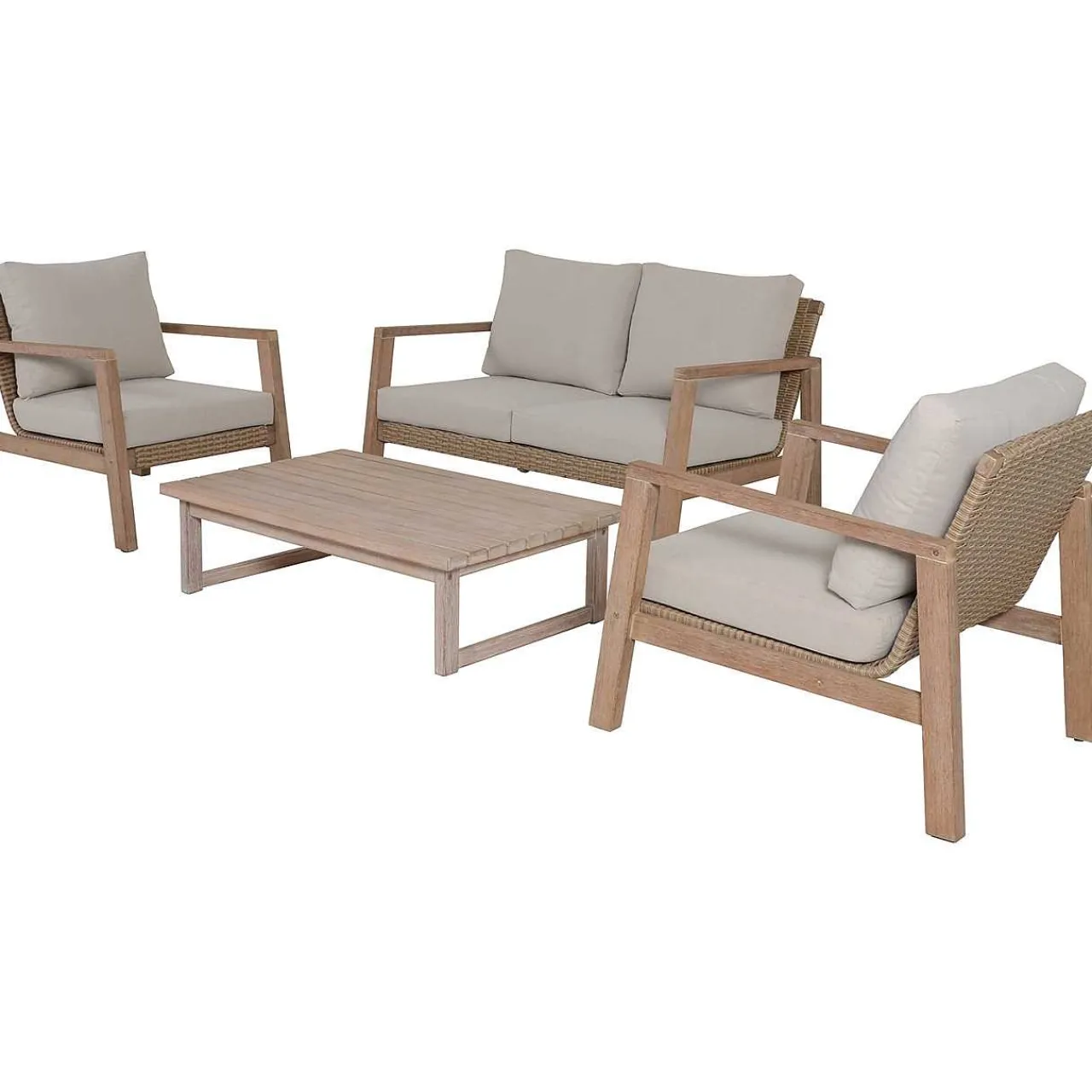 mutoni pleasure Gartenlounge San Mateo Beige Natur (4-Er Set)> Gartenlounge