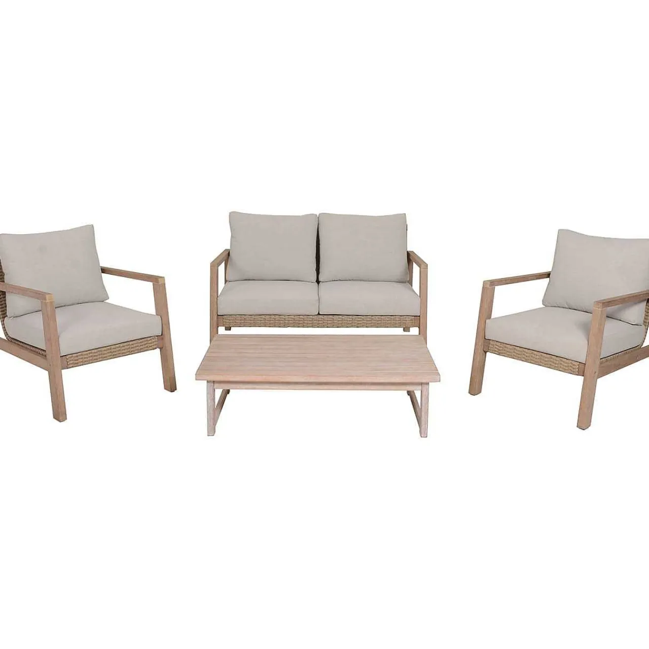 mutoni pleasure Gartenlounge San Mateo Beige Natur (4-Er Set)> Gartenlounge