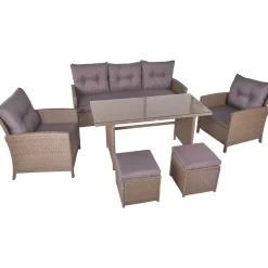 mutoni pleasure Gartenlounge Sevilla Braun (6-Er Set)> Gartenlounge