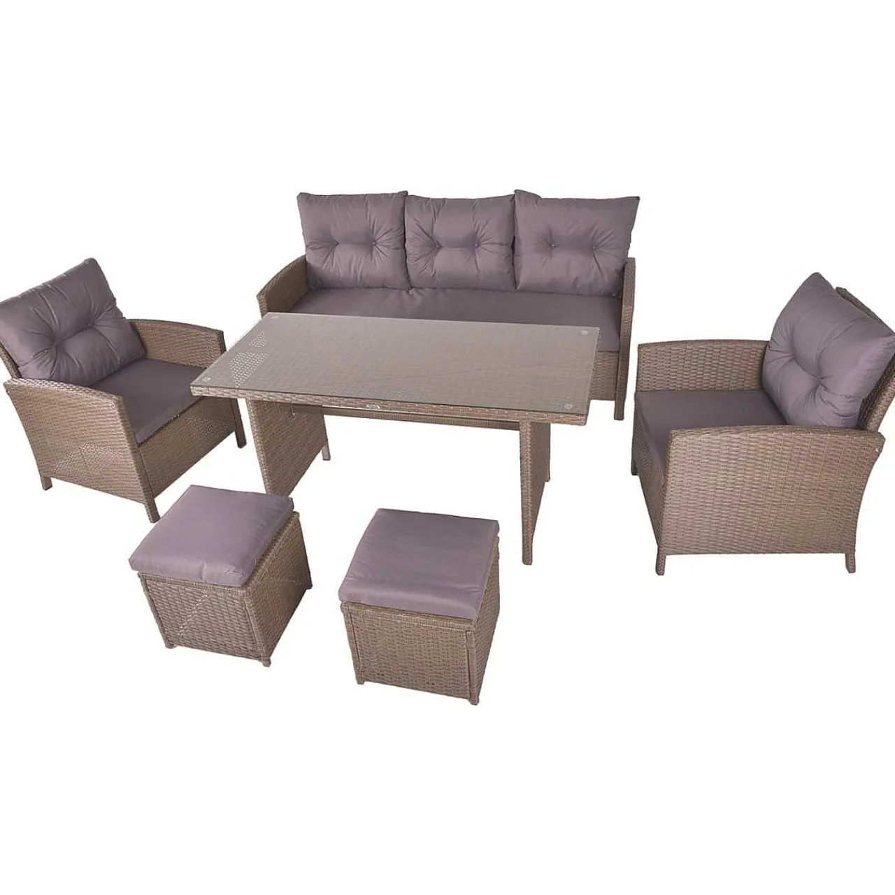 mutoni pleasure Gartenlounge Sevilla Braun (6-Er Set)> Gartenlounge