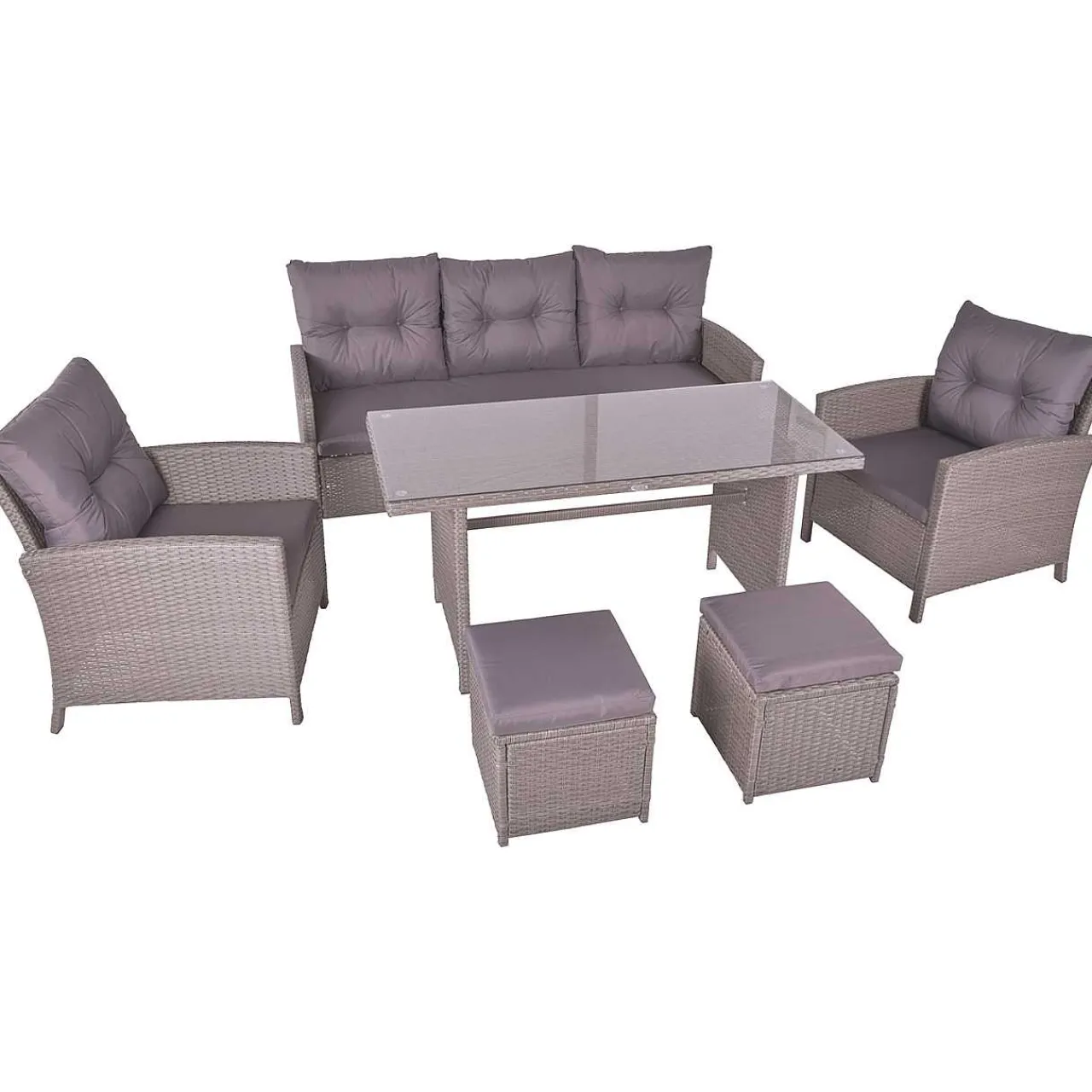mutoni pleasure Gartenlounge Sevilla Grau (6-Er Set)> Gartenlounge