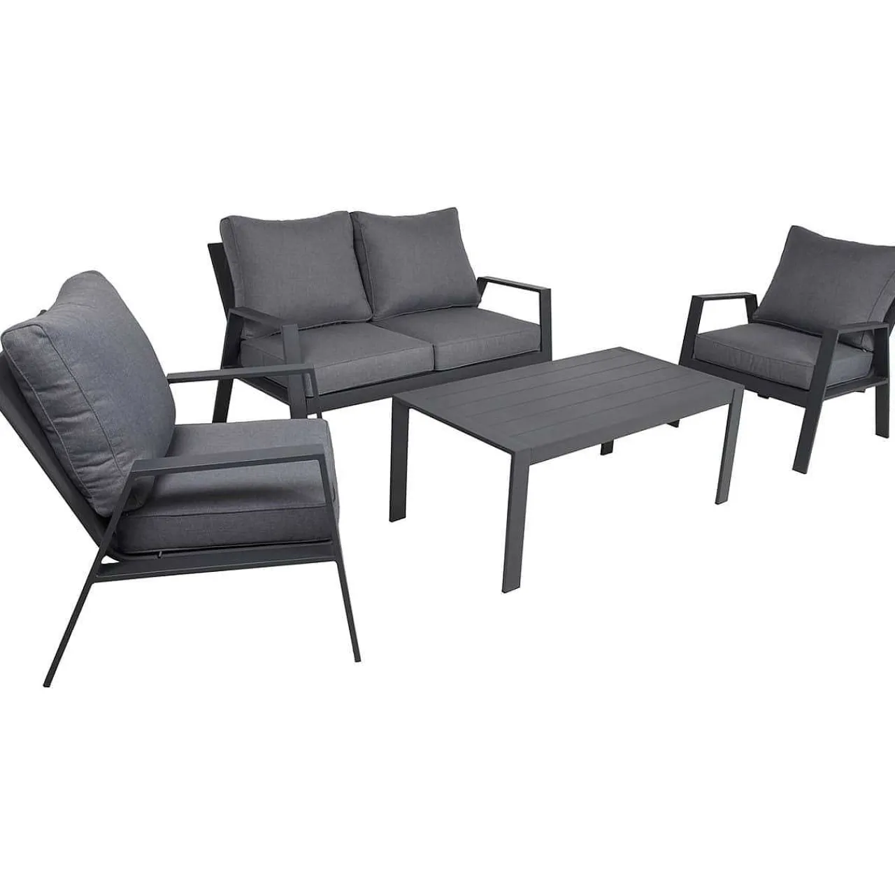 mutoni pleasure Gartenlounge Victoria Anthrazit (4-Er Set)> Gartenlounge