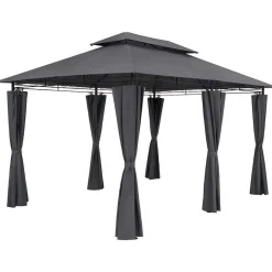 mutoni pleasure Gartenpavillon Moldau Anthrazit 400X300> Pavillons Und Gartenzelte