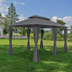 mutoni pleasure Gartenpavillon Moldau Anthrazit 400X300> Pavillons Und Gartenzelte