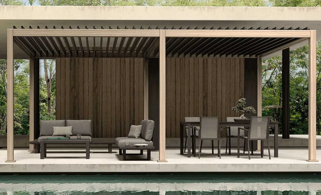 mutoni lifestyle Gartenpavillon Ocean Natur-Anthrazit 360X600> Pavillons Und Gartenzelte