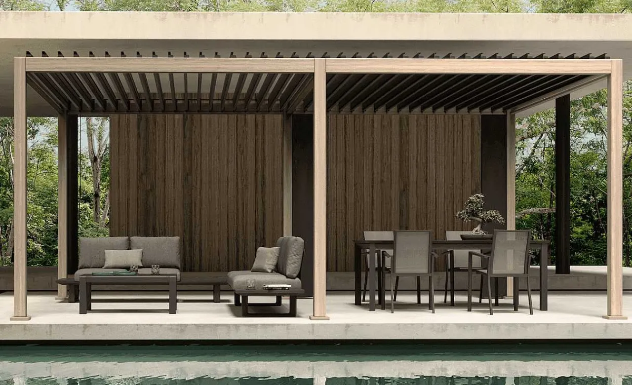 mutoni lifestyle Gartenpavillon Ocean Natur-Anthrazit 360X600> Pavillons Und Gartenzelte