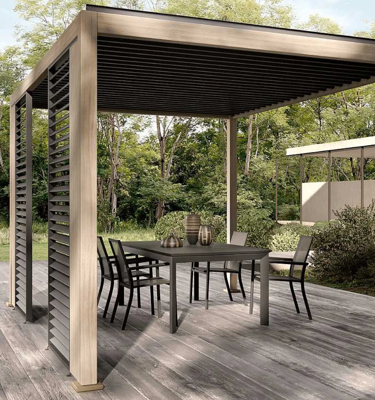 mutoni lifestyle Gartenpavillon Ocean Natur-Anthrazit 300X400> Pavillons Und Gartenzelte
