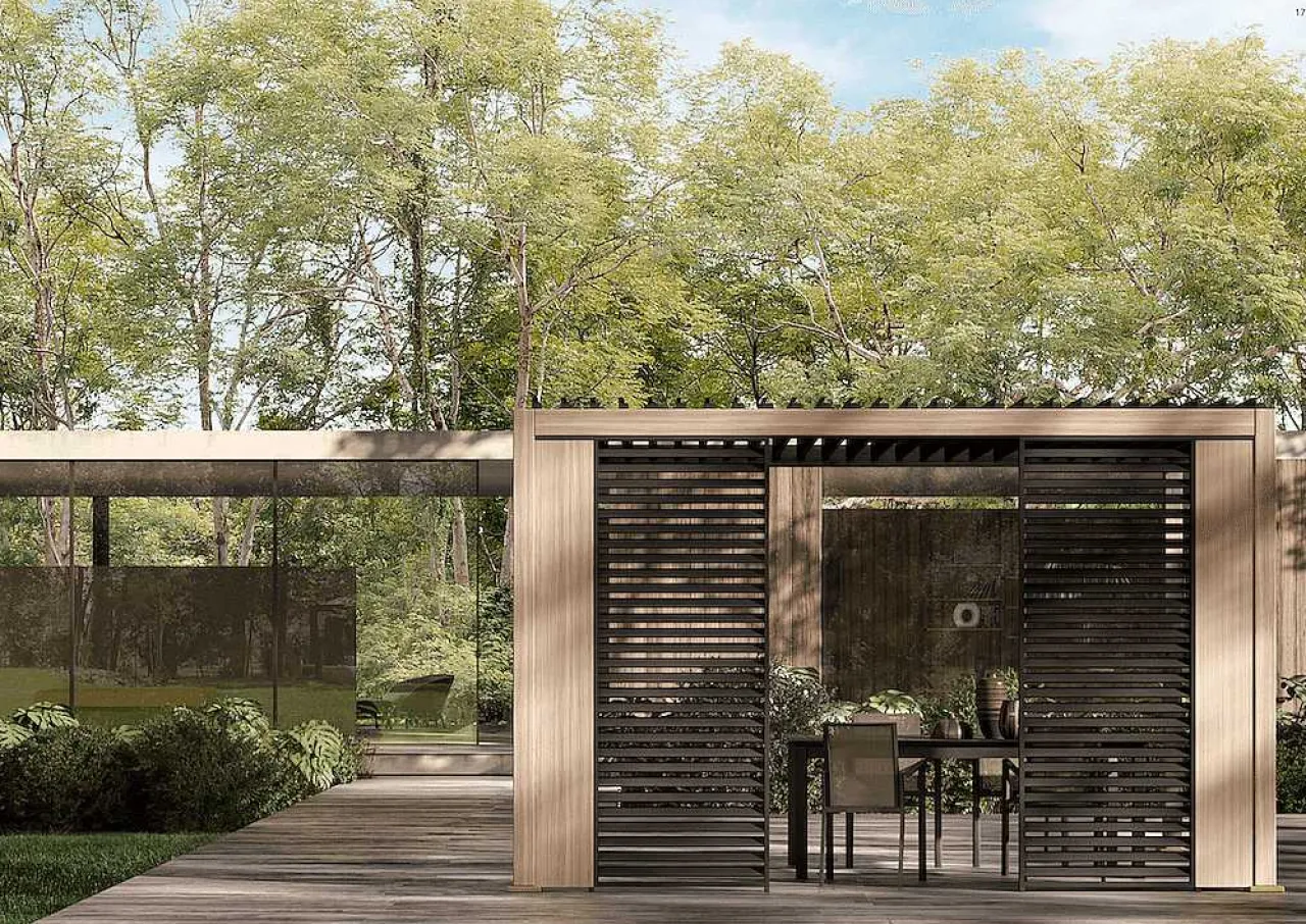 mutoni lifestyle Gartenpavillon Ocean Natur-Anthrazit 300X400> Pavillons Und Gartenzelte