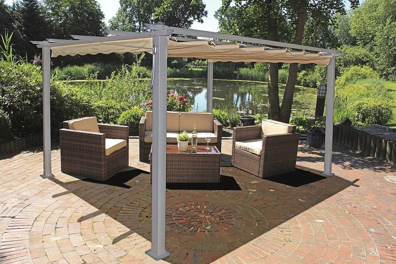 mutoni pleasure Gartenpavillon Pecos Beige 395X295> Pavillons Und Gartenzelte