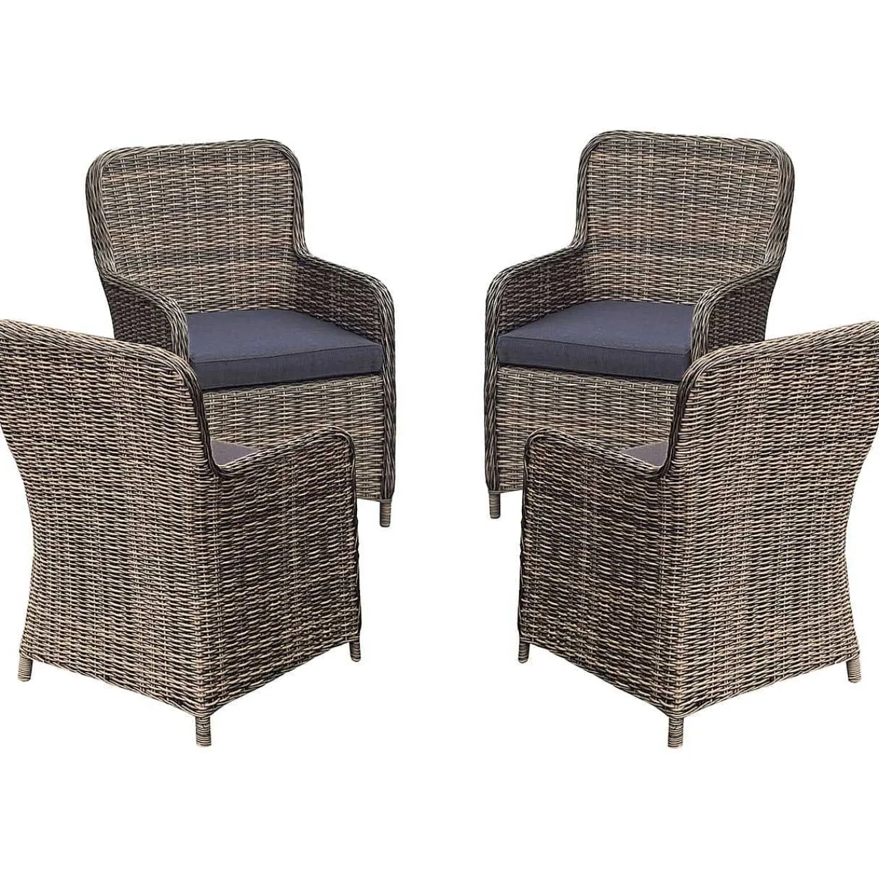 mutoni pleasure Gartensessel-Set Bordeaux Nelkenbraun (4-Tlg)> Gartensessel