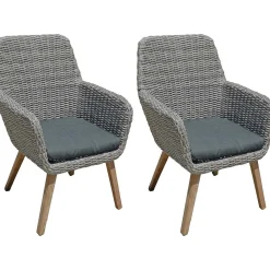 mutoni pleasure Gartensessel-Set Rapallo Grau (2-Tlg)> Gartensessel