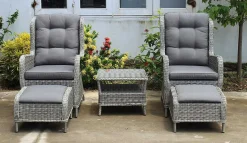 mutoni pleasure Gartensessel-Set Valencia Grau (5-Tlg)> Gartensessel