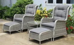 mutoni pleasure Gartensessel-Set Valencia Grau (5-Tlg)><noscript><img width=