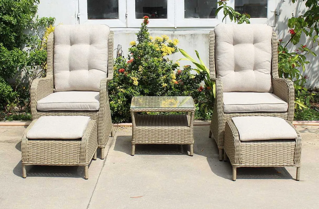 mutoni pleasure Gartensessel-Set Valencia Braun (5-Tlg)> Gartensessel