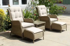 mutoni pleasure Gartensessel-Set Valencia Braun (5-Tlg)><noscript><img width=