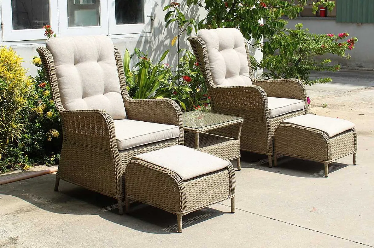 mutoni pleasure Gartensessel-Set Valencia Braun (5-Tlg)> Gartensessel