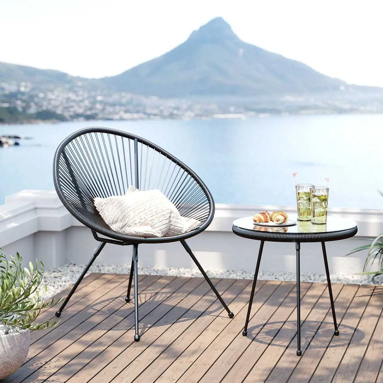 KARE Design Gartenset Acapulco Schwarz (2-Tlg)> Balkon-Sets