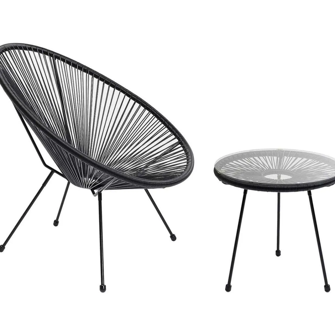 KARE Design Gartenset Acapulco Schwarz (2-Tlg)> Balkon-Sets