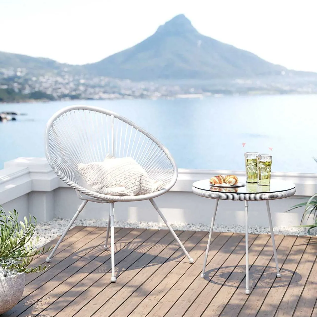 KARE Design Gartenset Acapulco Weiss (2-Tlg)> Balkon-Sets