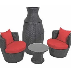 mutoni pleasure Gartenset Linz Schwarz (3-Tlg)> Gartenlounge