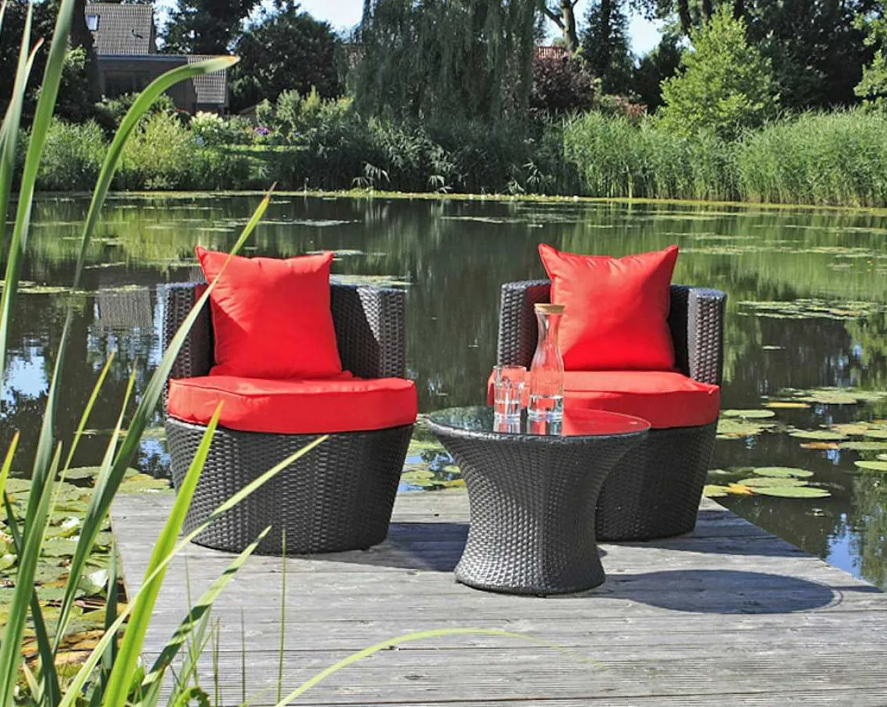 mutoni pleasure Gartenset Linz Schwarz (3-Tlg)> Gartenlounge